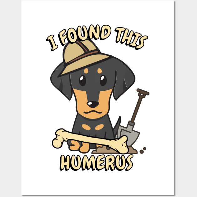 Funny dachshund is an archaeologist Wall Art by Pet Station